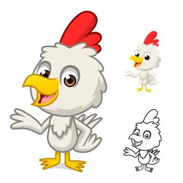 Little Chicken with Present Hand Stock Illustration