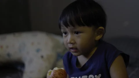Little Child Biting A Fresh Apple Stock Footage 336904165