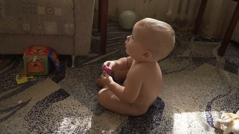 The little child crawls Stock Footage 80243973