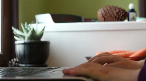 Little child working on computer Stock-Footage 50013483