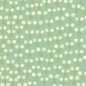 Little circle elements seamless pattern. Soft green background. Light ornamen Stockillustratie