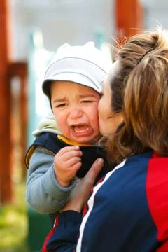 Little crying boy Stock Photos