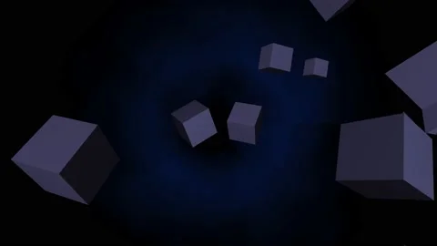 Little cubes falling to the dark Video stock 157372435