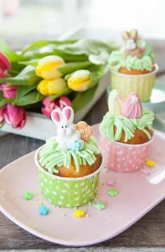 Little cupcake for easter Stock Photos