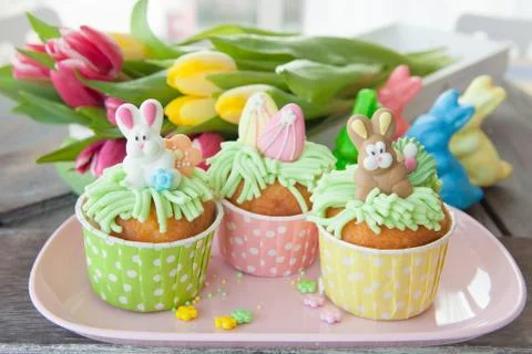 Little cupcake for easter Stock Photos