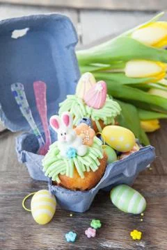 Little cupcake for easter Stock Photos