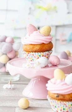 Little cupcakes for easter Stock Photos