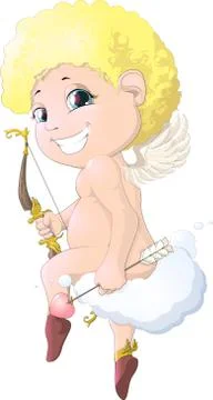 A little cupid with a bow Stock Illustration