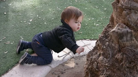 Little cute boy playing on playground. Stock Footage 101802730