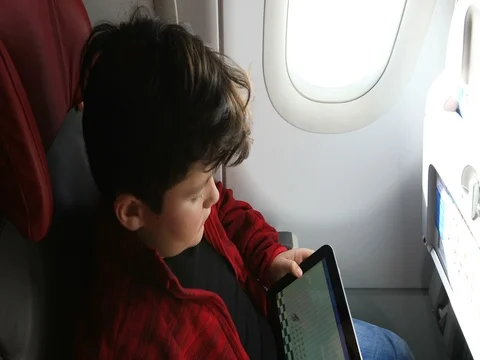 Little cute child using digital tablet Video stock 74214506