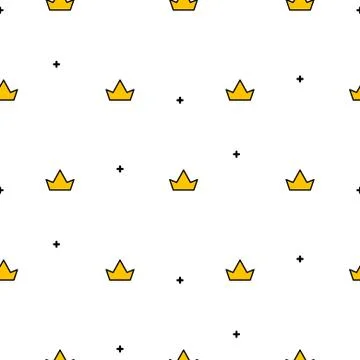 Little cute crowns seamless vector pattern. 스톡 일러스트