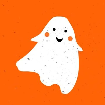 Little cute ghost. Cute ghost celebrate Halloween. Cute Ghost Vector Stock Illustration