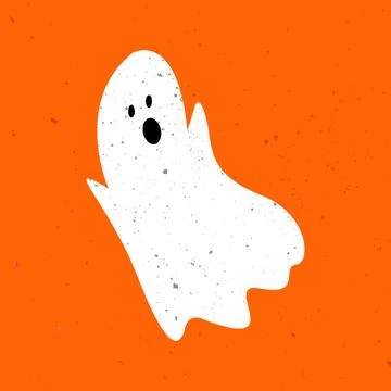 Little cute ghost. Cute ghost celebrate Halloween. Cute Ghost Vector Stock Illustration