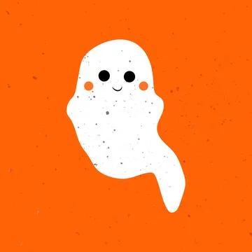 Little cute ghost. Cute ghost celebrate Halloween. Cute Ghost Vector Stock Illustration