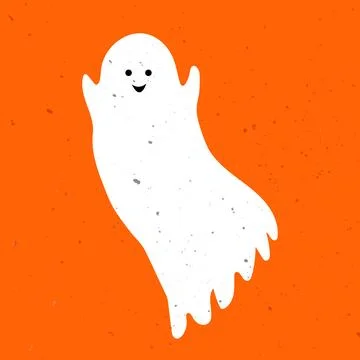 Little cute ghost. Cute ghost celebrate Halloween. Cute Ghost Vector Stock Illustration