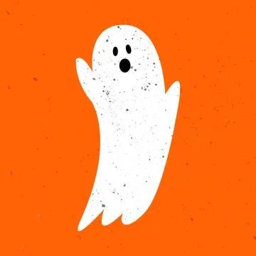 Little cute ghost. Cute ghost celebrate Halloween. Cute Ghost Vector Stock Illustration