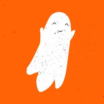 Little cute ghost. Cute ghost celebrate Halloween. Cute Ghost Vector Stock Illustration