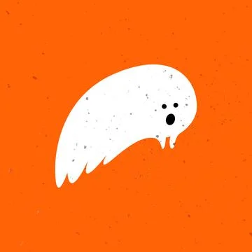 Little cute ghost. Cute ghost celebrate Halloween. Cute Ghost Vector Stock Illustration