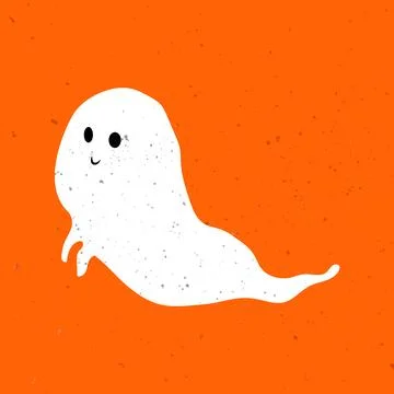 Little cute ghost. Cute ghost celebrate Halloween. Cute Ghost Vector Stock Illustration