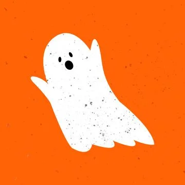 Little cute ghost. Cute ghost celebrate Halloween. Cute Ghost Vector Stock Illustration