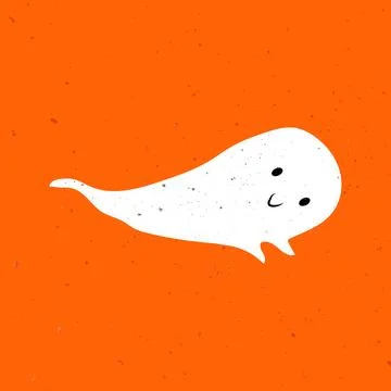 Little cute ghost. Cute ghost celebrate Halloween. Cute Ghost Vector Stock Illustration