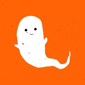 Little cute ghost. Cute ghost celebrate Halloween. Cute Ghost Vector Illustrazione stock