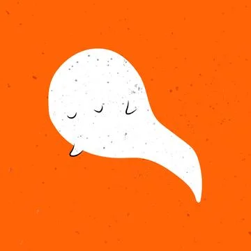 Little cute ghost. Cute ghost celebrate Halloween. Cute Ghost Vector Stock Illustration