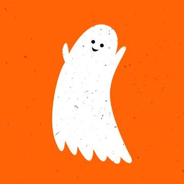 Little cute ghost. Cute ghost celebrate Halloween. Cute Ghost Vector Stock Illustration
