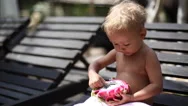 Little Cute Girl Eats A Dragon Fruit Outdoor Stock Footage