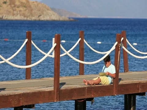 Little cute kid using digital tablet Stock Footage 73617655