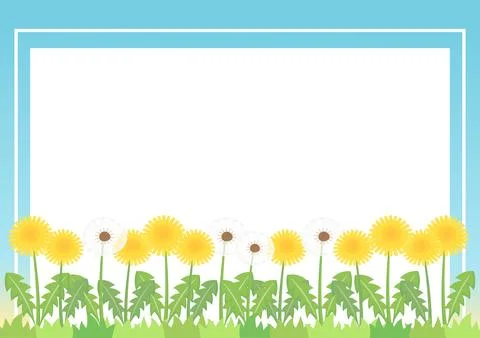 Little dandelion frame 2 Illustrazione stock