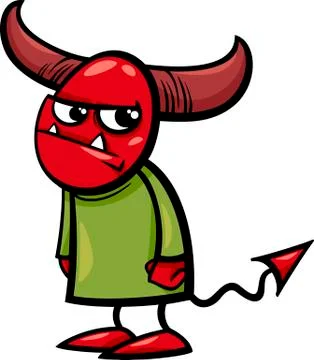 Little devil cartoon illustration Illustrazione stock