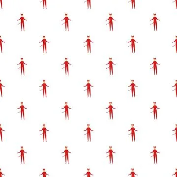 Little devil characters forming repeated seamless pattern Stock Illustration