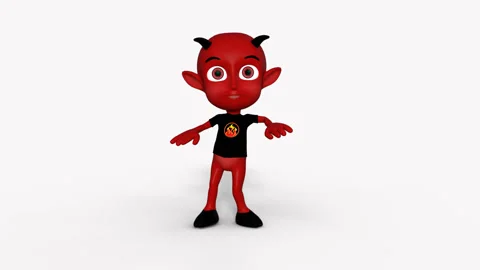 Little devil dancing, transparent background Stock Footage 118767637