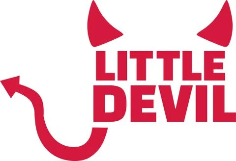 Little devil with horns and tail 스톡 일러스트