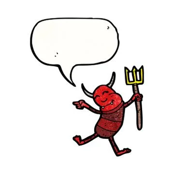 Little devil with speech bubble Stock Illustration