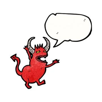 Little devil with speech bubble Stock Illustration