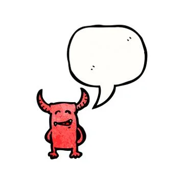 Little devil with speech bubble Stockillustratie