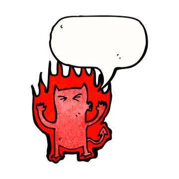 Little devil with speech bubble 스톡 일러스트