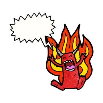 Little devil with speech bubble Stock Illustration