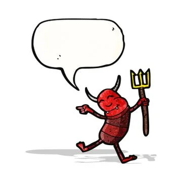 Little devil with speech bubble 스톡 일러스트