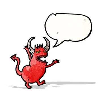 Little devil with speech bubble Stockillustratie