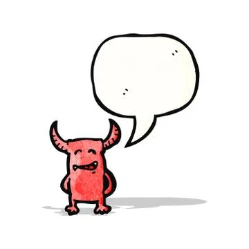 Little devil with speech bubble イラスト素材