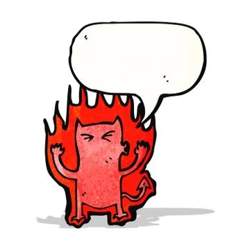 Little devil with speech bubble イラスト素材
