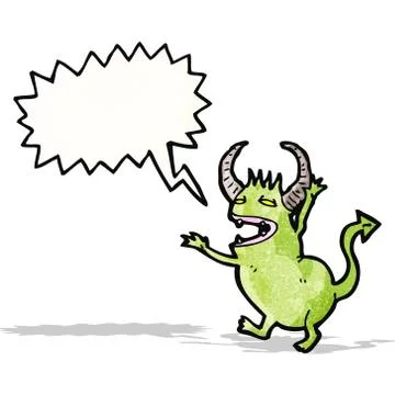 Little devil with speech bubble イラスト素材