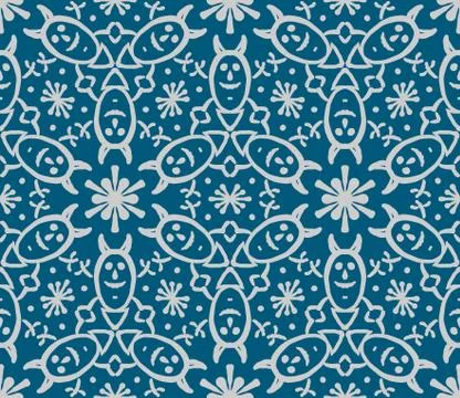 Little devil - stylized hand drawn seamless pattern Stock Illustration