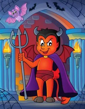 Little devil theme image - eps10 vector illustration. Stock Illustration