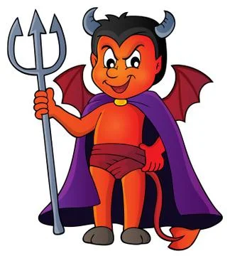 Little devil theme image - eps10 vector illustration. Stock Illustration