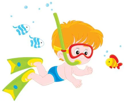 Little diver Stock Illustration