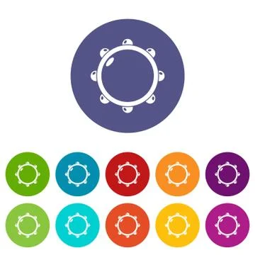 Little drums icons set vector color Stock Illustration